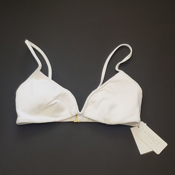 L*Space LSPACE Ribbed Helena Bikini Top Women's Size Small White Adjustable NWT - Picture 4 of 15